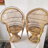 Pair of Emmanuelle armchairs for doll design 70s