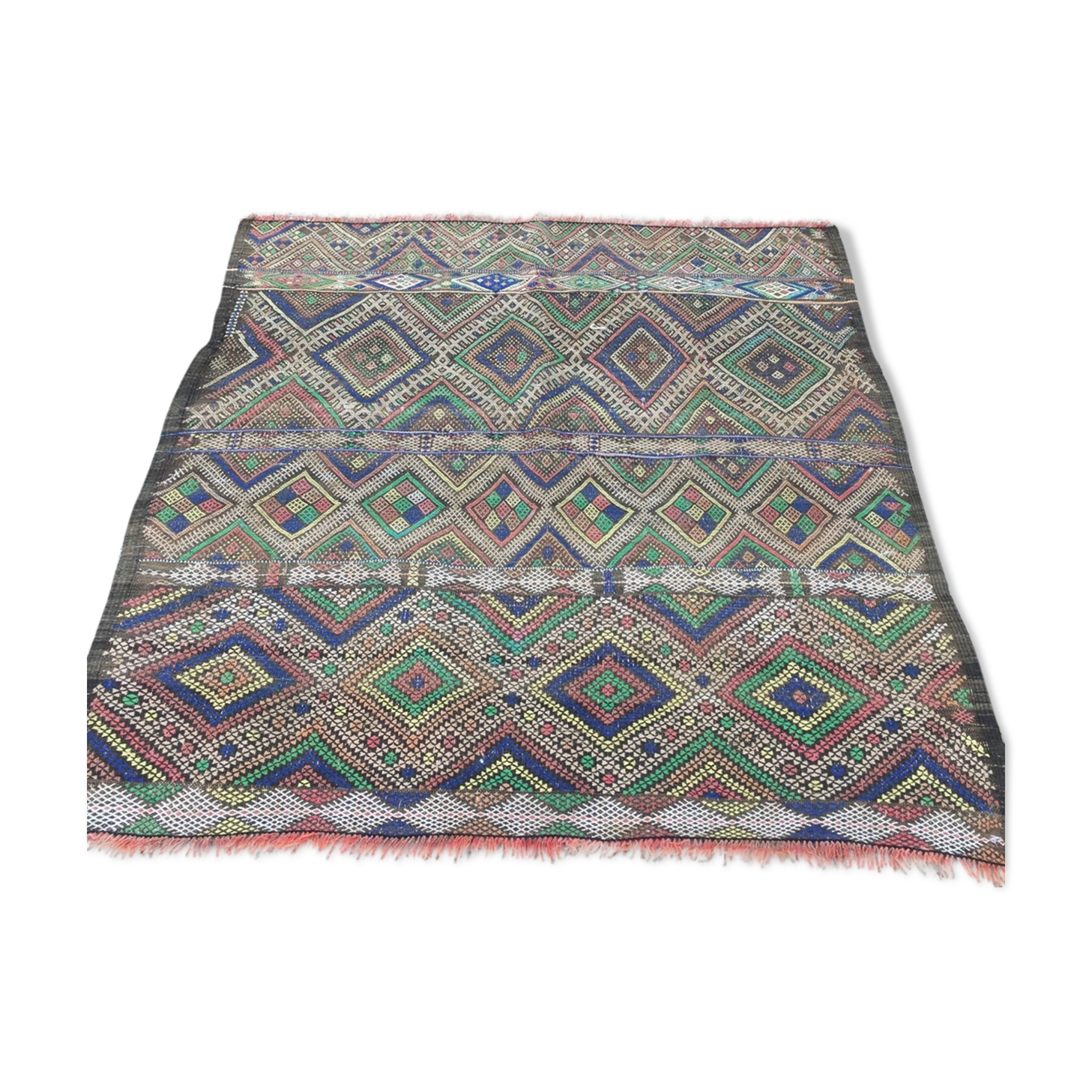 Antique Moroccan Kilim Rug 112x112cm