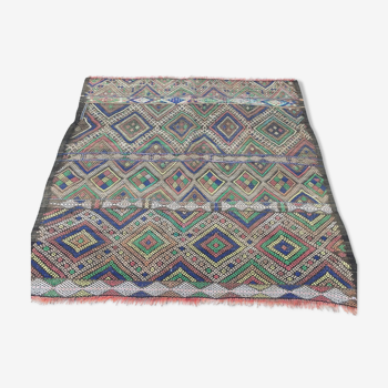 Ancien tapis marocain Kilim 112x112cm