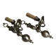 Pair of pewter-colored bronze wall sconces