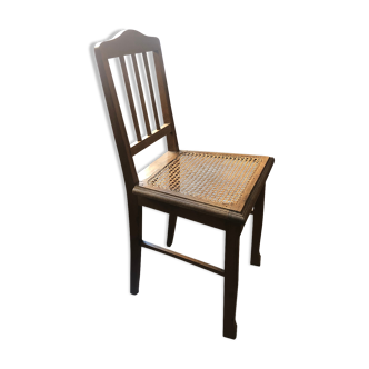 Chair canned in oak