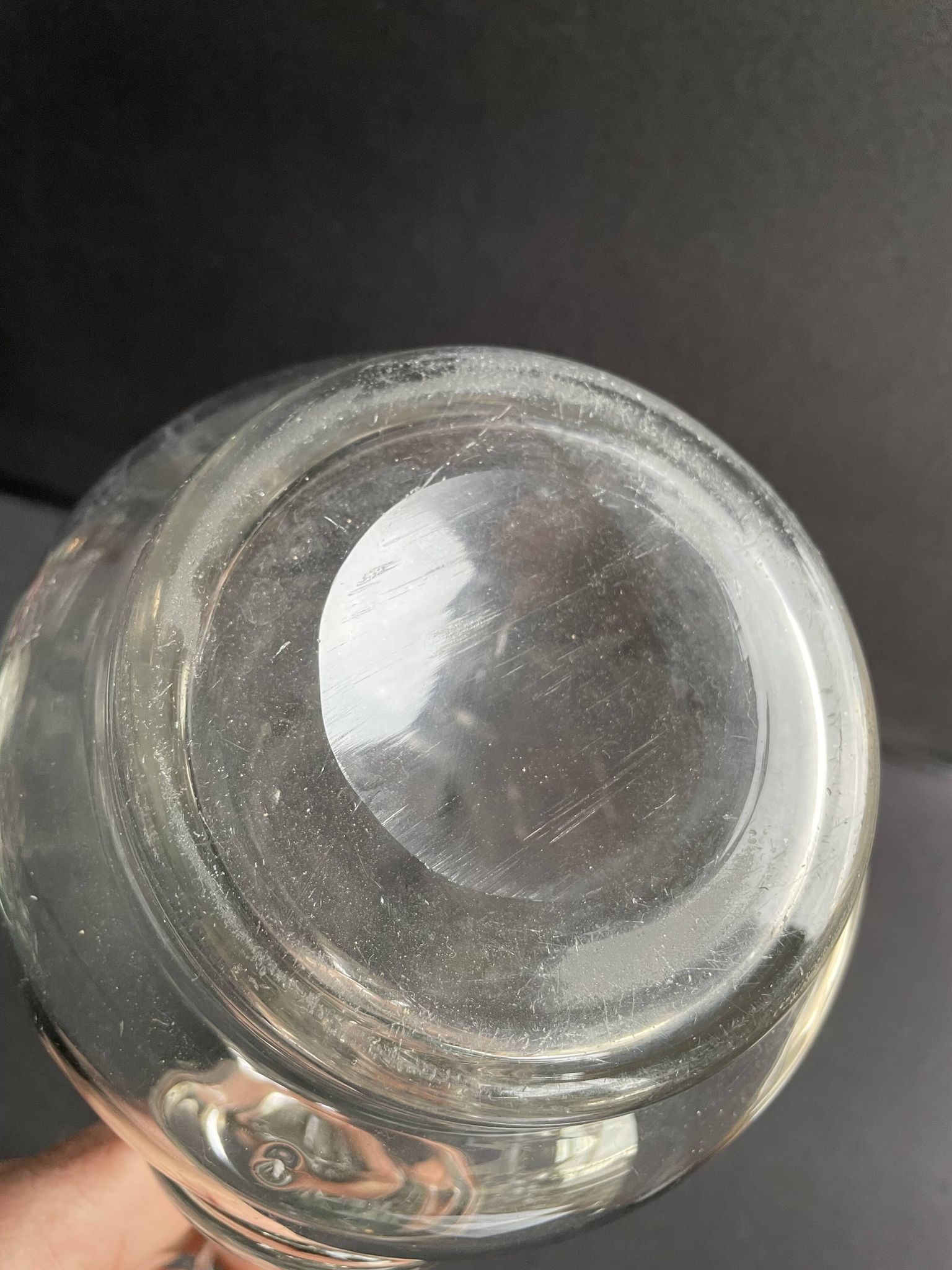 Broc verre soufflé et taillé XIXème