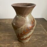 Vintage ceramic vase vegetal decoration