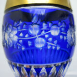White blue, chiseled, cut overlay crystal vase Saint Louis