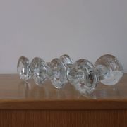 Large glass candle holder by Staffan Gellerstedt | Pukeberg Glasbruk | Sweden