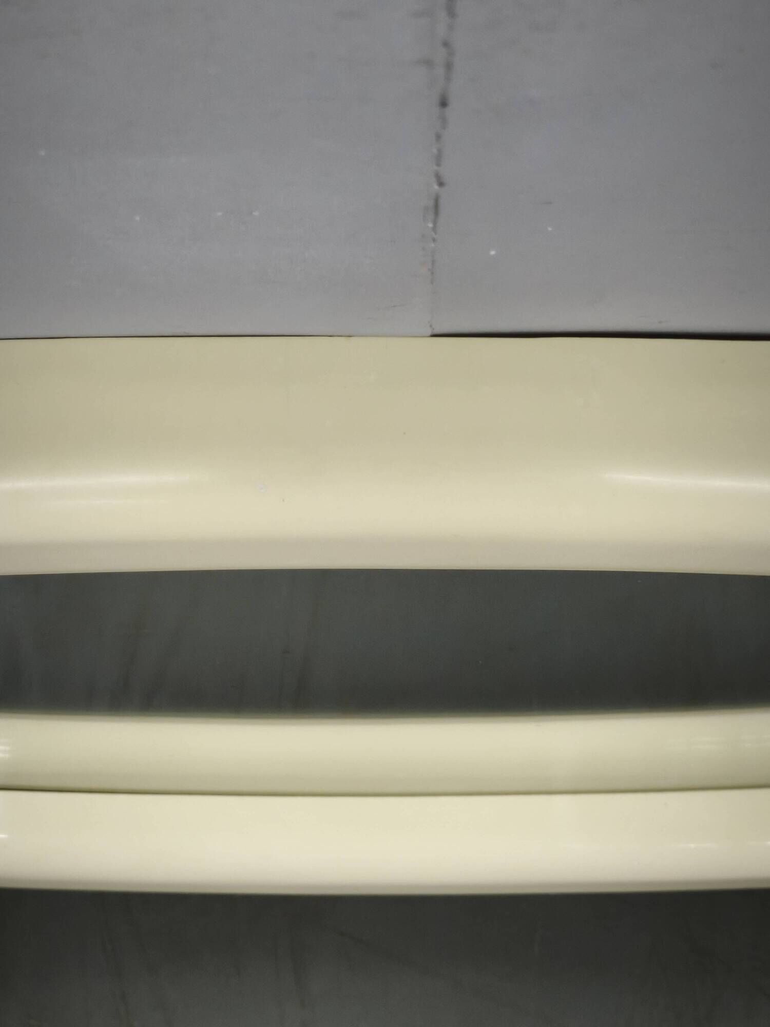 1970s Italian Space Age Cream Plastic Square Wall Mirror