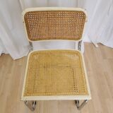 Chaise Cesca par Marcel Breuer en rotin bois et métal chromé, années 1970