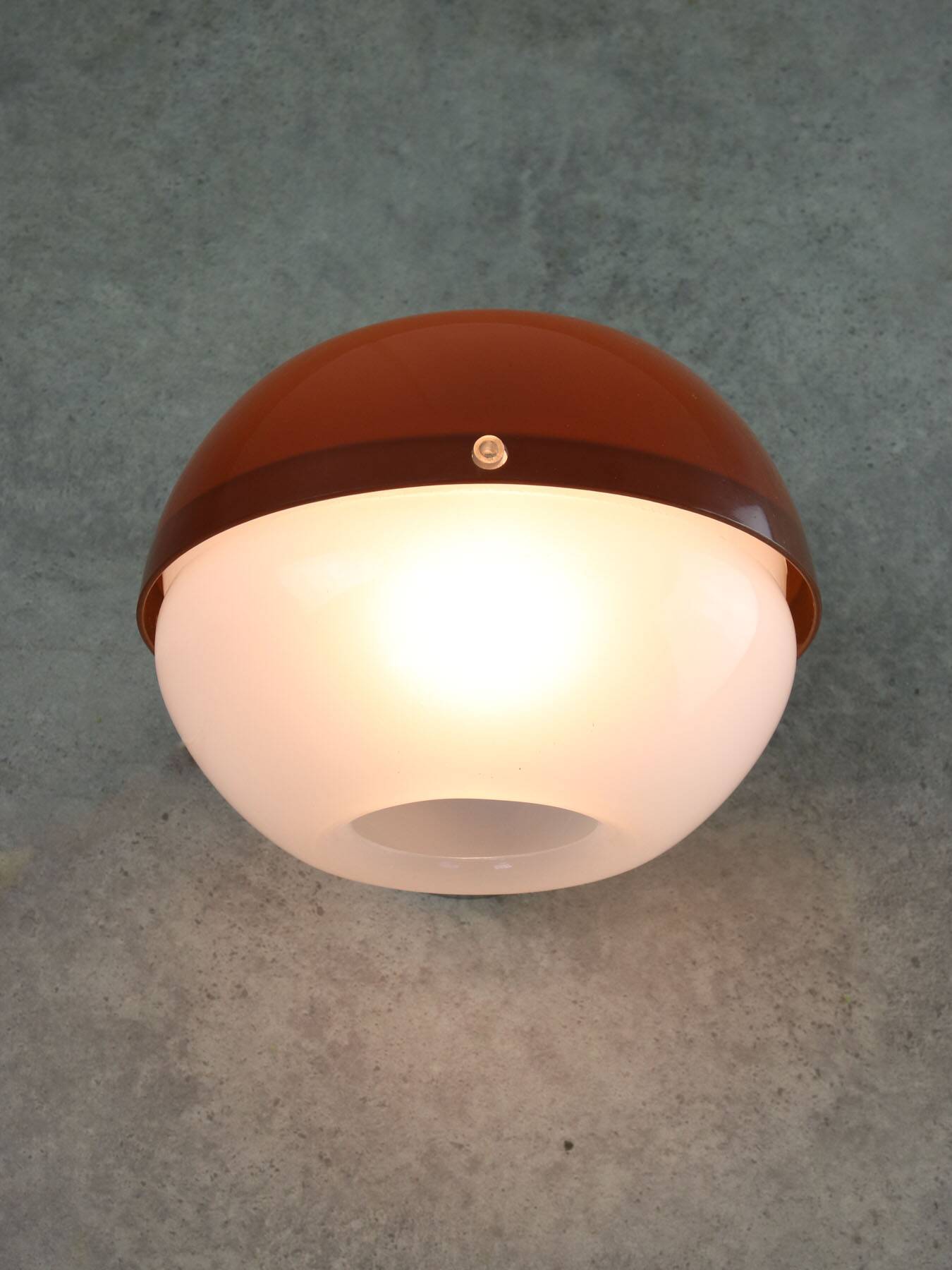 Space-age Italian Plexiglas Brown Wall Lamp, 70s