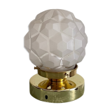 Lampe a poser vintage - globe en verre faceté