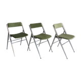 Lot of 3 velvet folding chairs