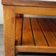 Table basse danoise en chêne début XXème siècle plateau à damier