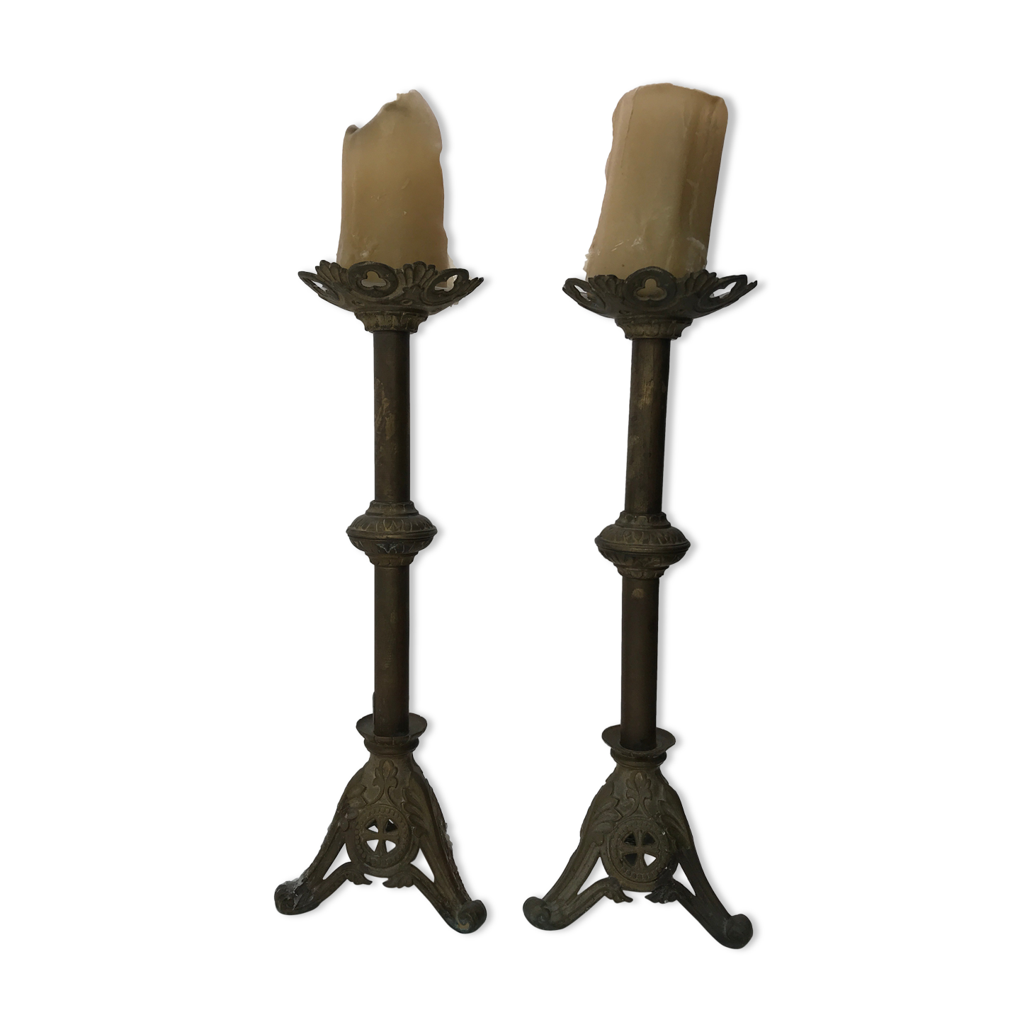 Pair of candle spades / candle holder