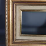 Frame wood stucco gilded gold leaf 30x26 foliage 16.4x11.9 cm