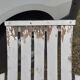 Pair of iron and old wood garden chairs
