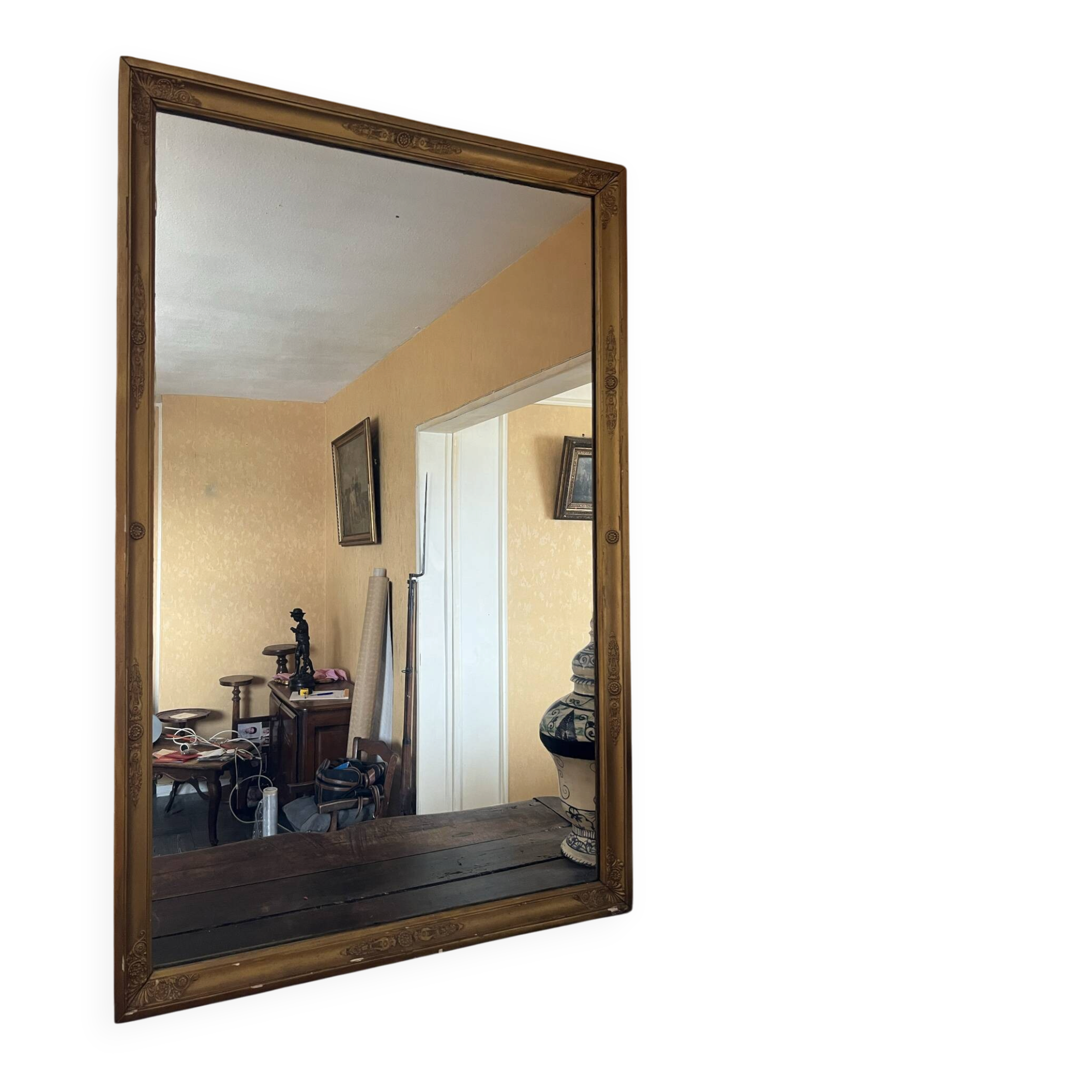 Large antique mirror in the Napoléon III style.