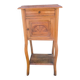 Louis XV style bedside table in wood veneer and marble