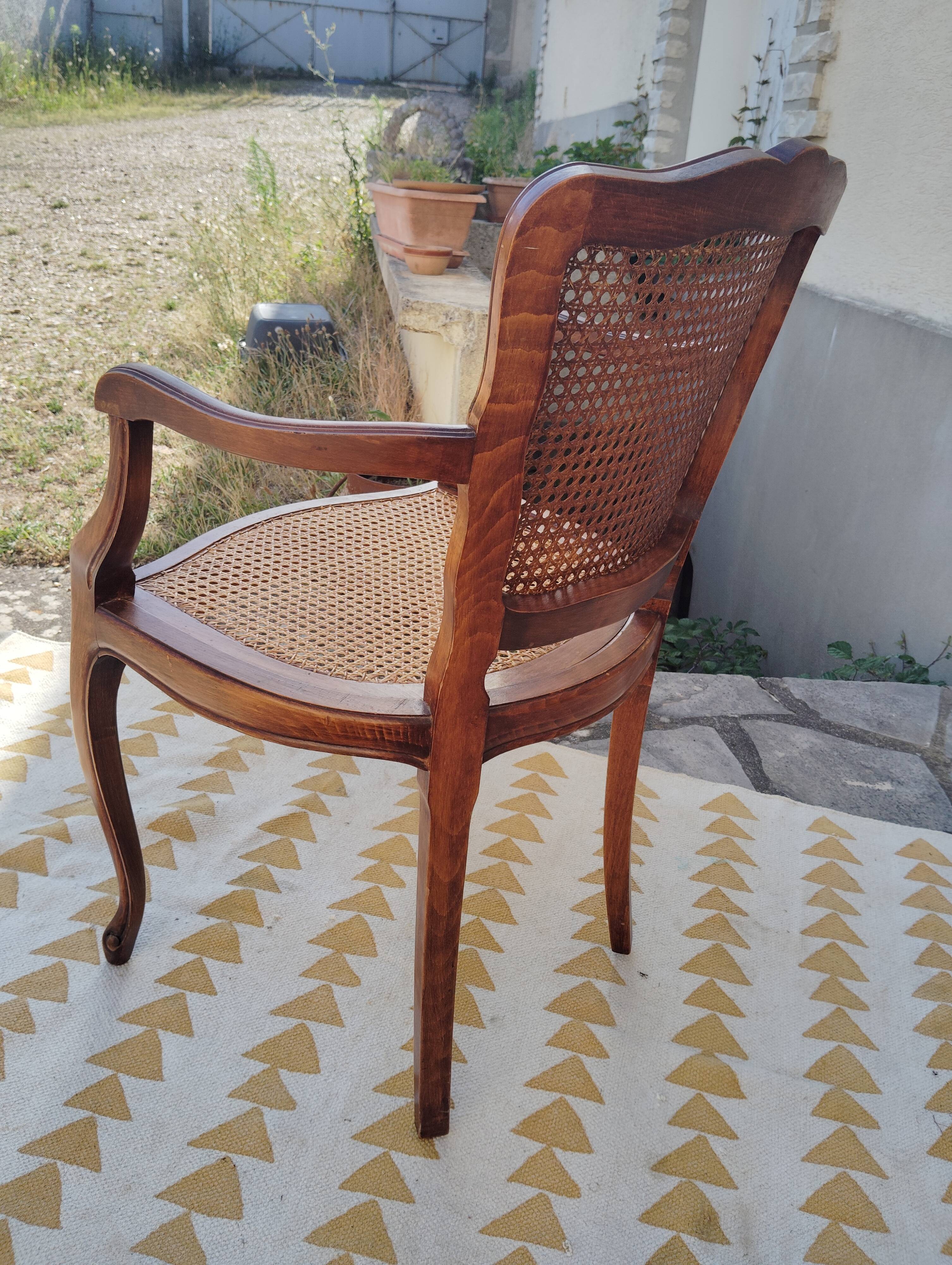 Louis XV caned armchair