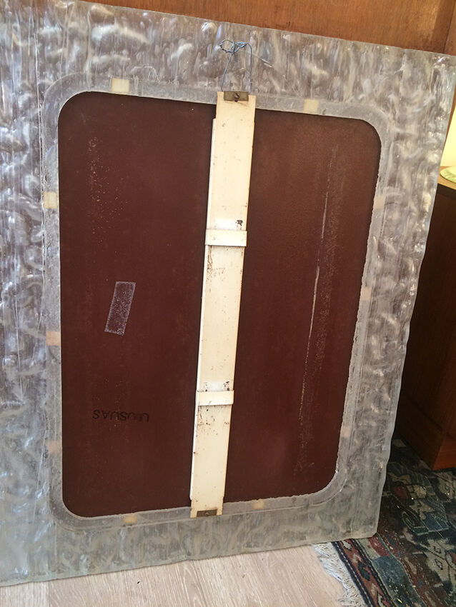 Rectangular mirror in transparent plexiglass 1960 - 60x76cm