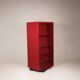 Double-face rotating display cabinet in red lacquer by Arflex, 1980s