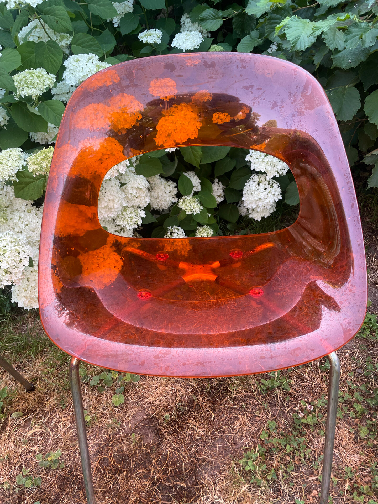 Translucent orange chairs