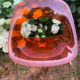 Translucent orange chairs