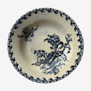 Gien plate with thistle pattern