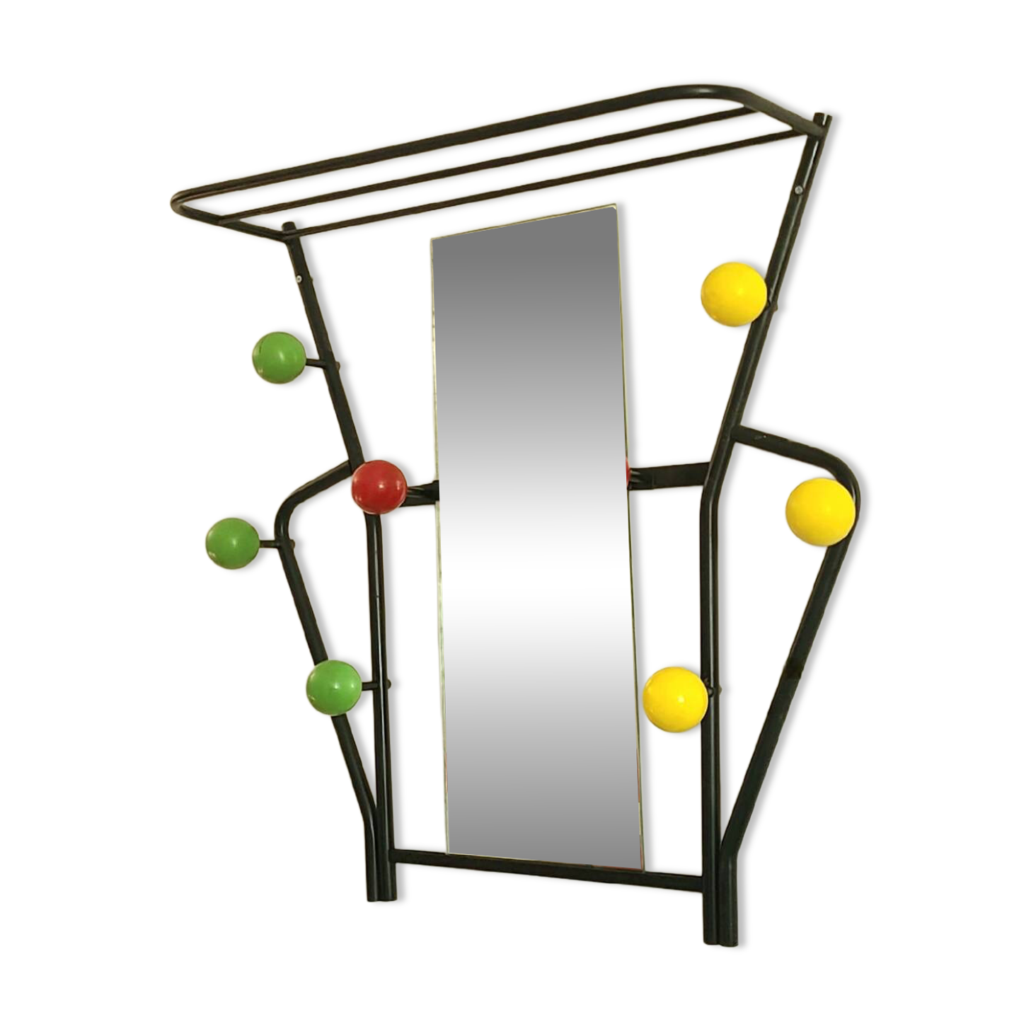 Porte manteaux vintage années 1960 boules miroir design Roger Feraud