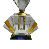 Empty art deco perfume bottle in amber crystal