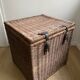 Set of two large trunks, vintage wicker storage chests