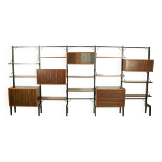 XL Danish Modular Teak Wall Unit in Rosewood by Poul Cadovius, 1960s