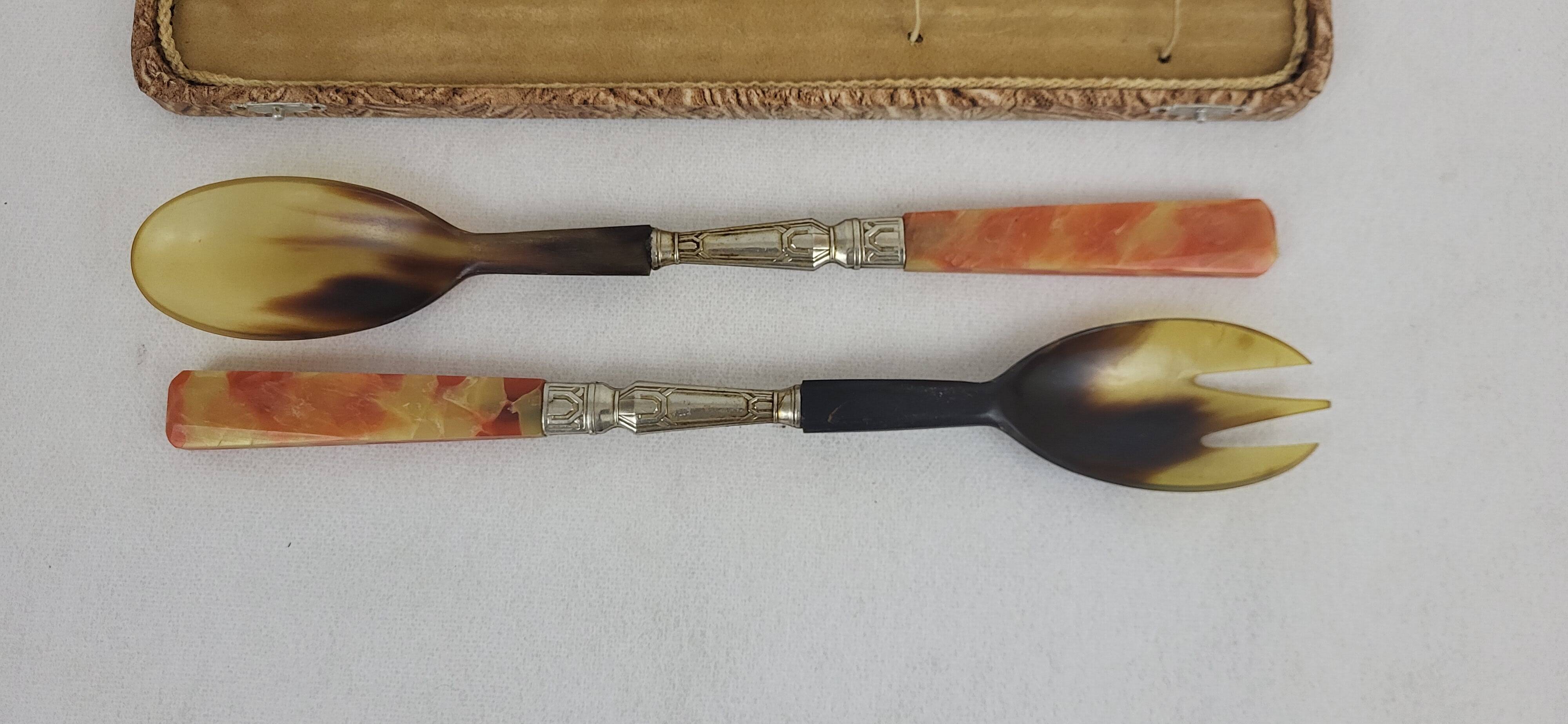 Art Deco salad servers