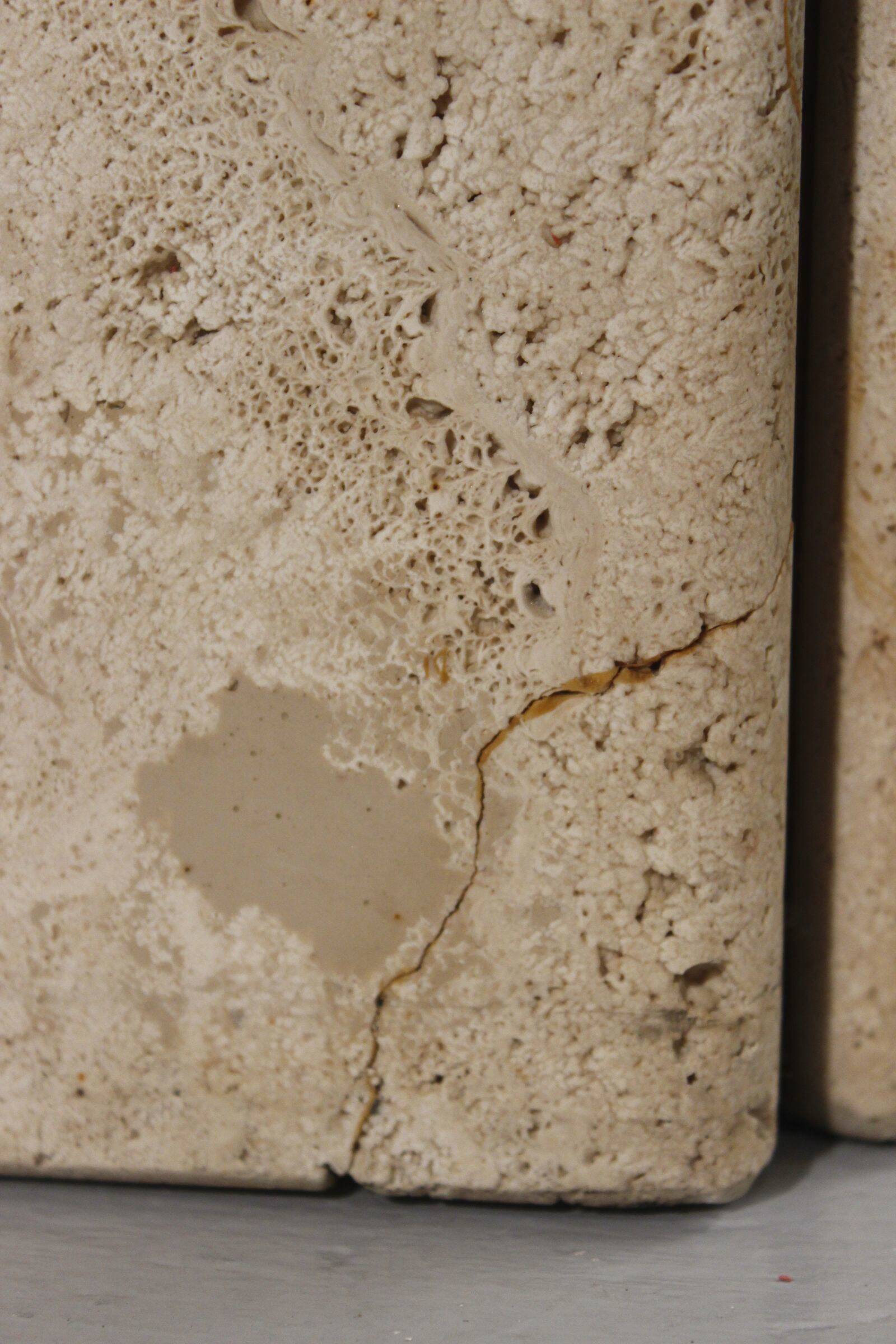 Low design side table in travertine, 1970s