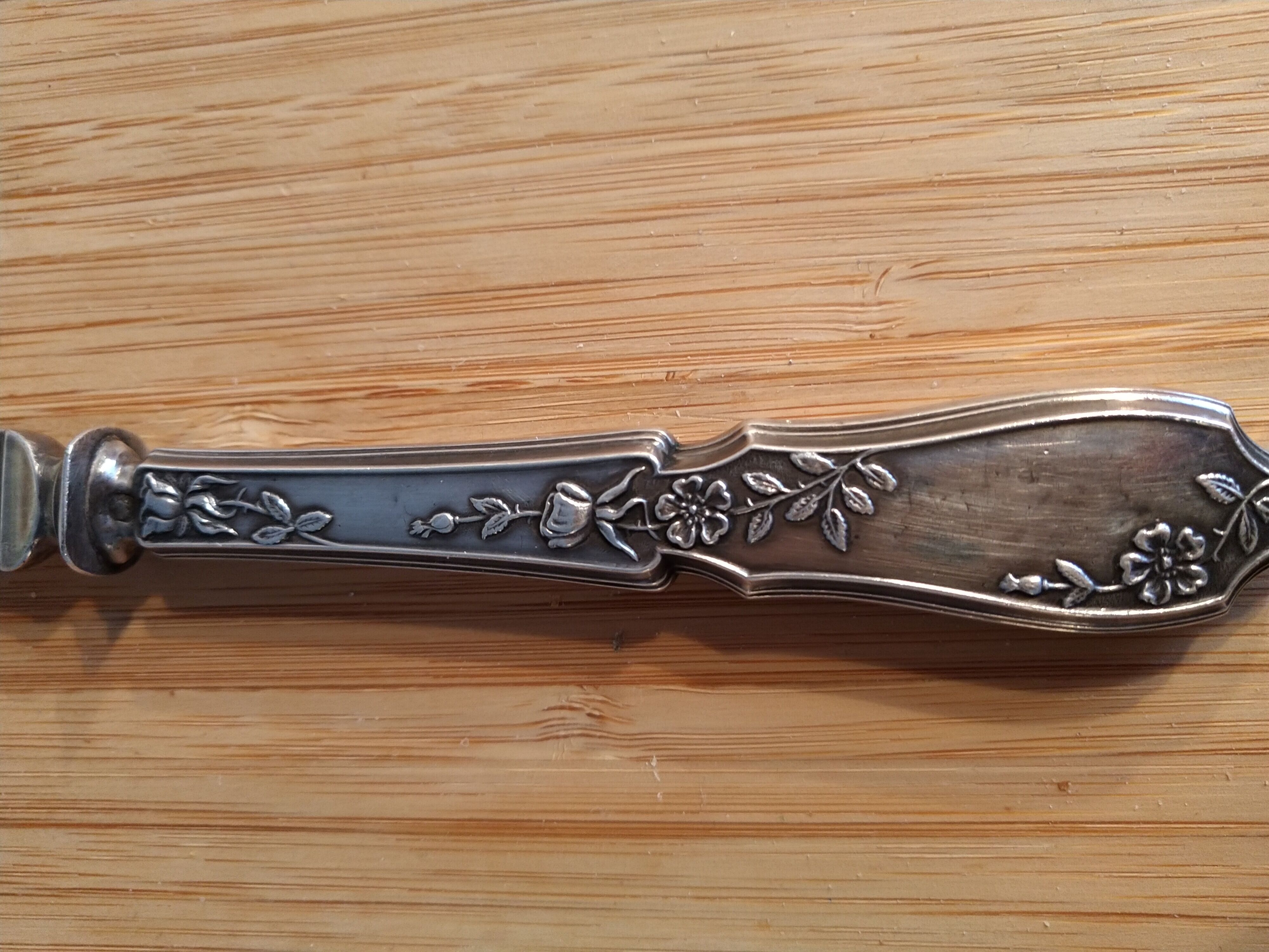 Solid silver cheese knife