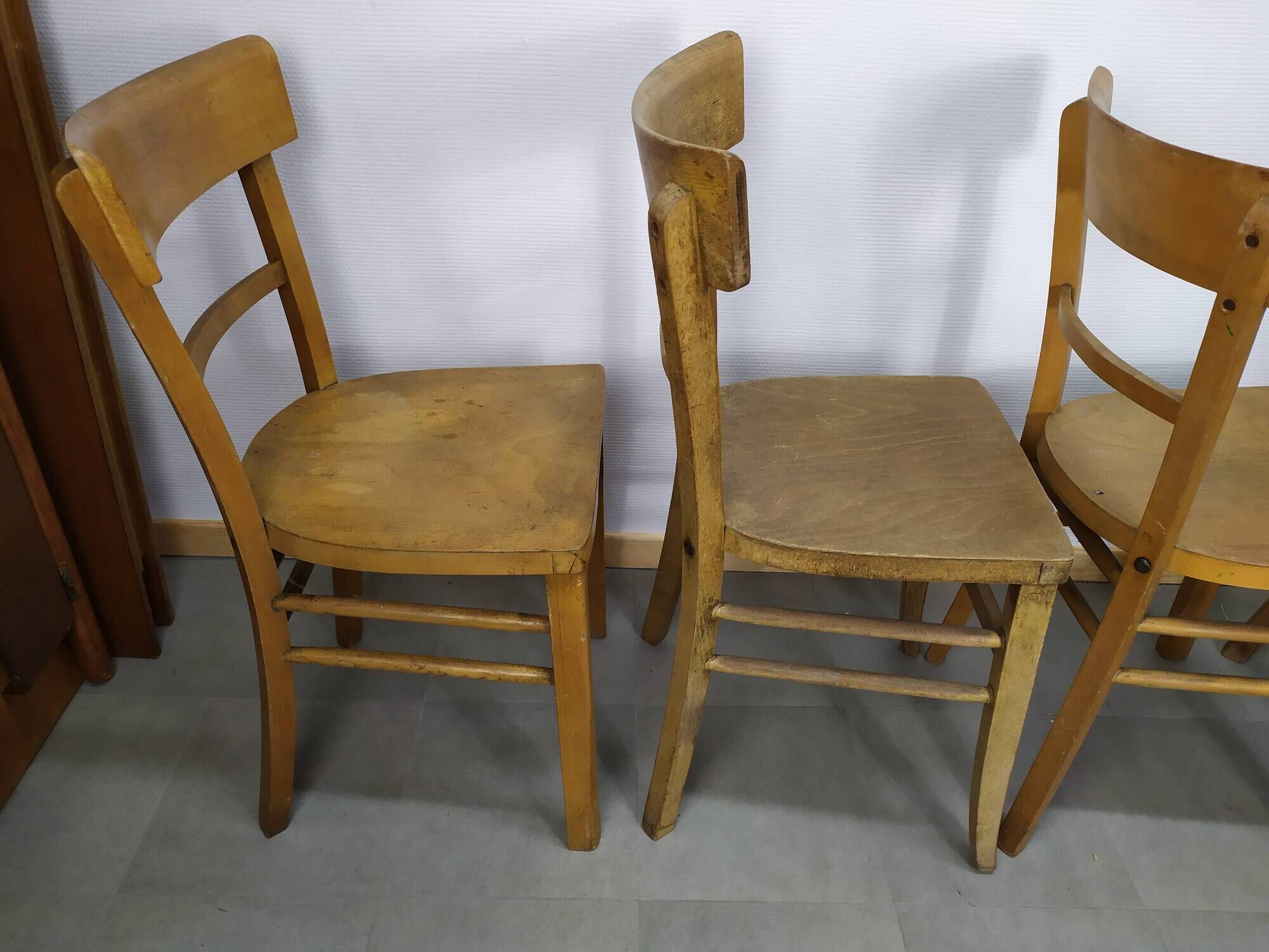 Lot of 4 Luterma Wood Bistrot Chair - year 50 - 60