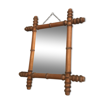 Old small bamboo style mirror