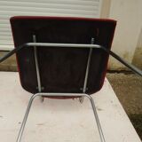 2 chairs in red skaï metal struxture 70s