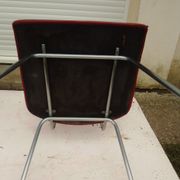 2 chairs in red skaï metal struxture 70s