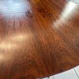 Table ronde extensible Palissandre Danemark vintage 1970