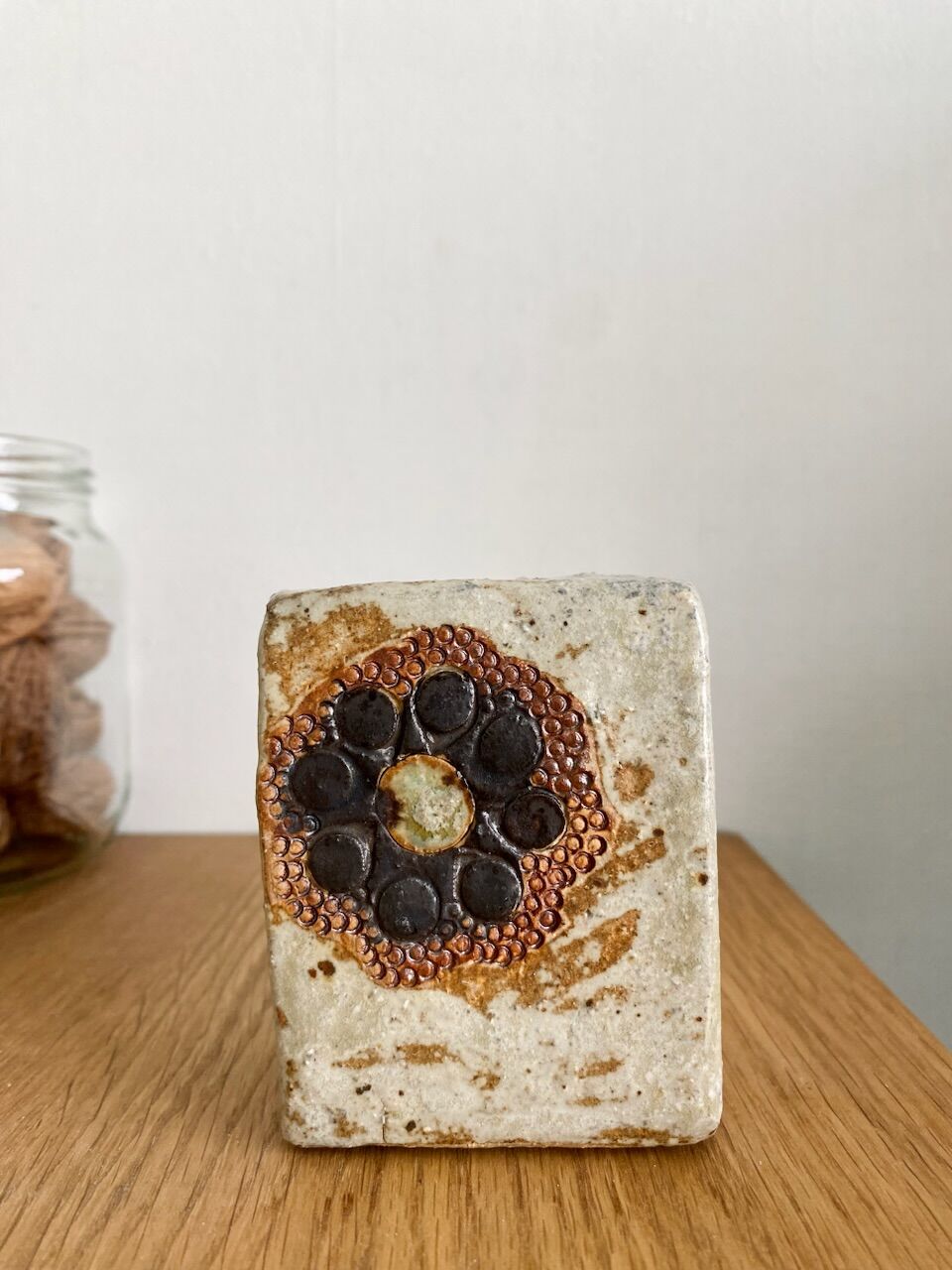 Handmade stoneware toothbrush holder