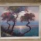 Oil on canvas sunset in Brittany