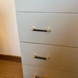 Vintage white chest of drawers with compass feet