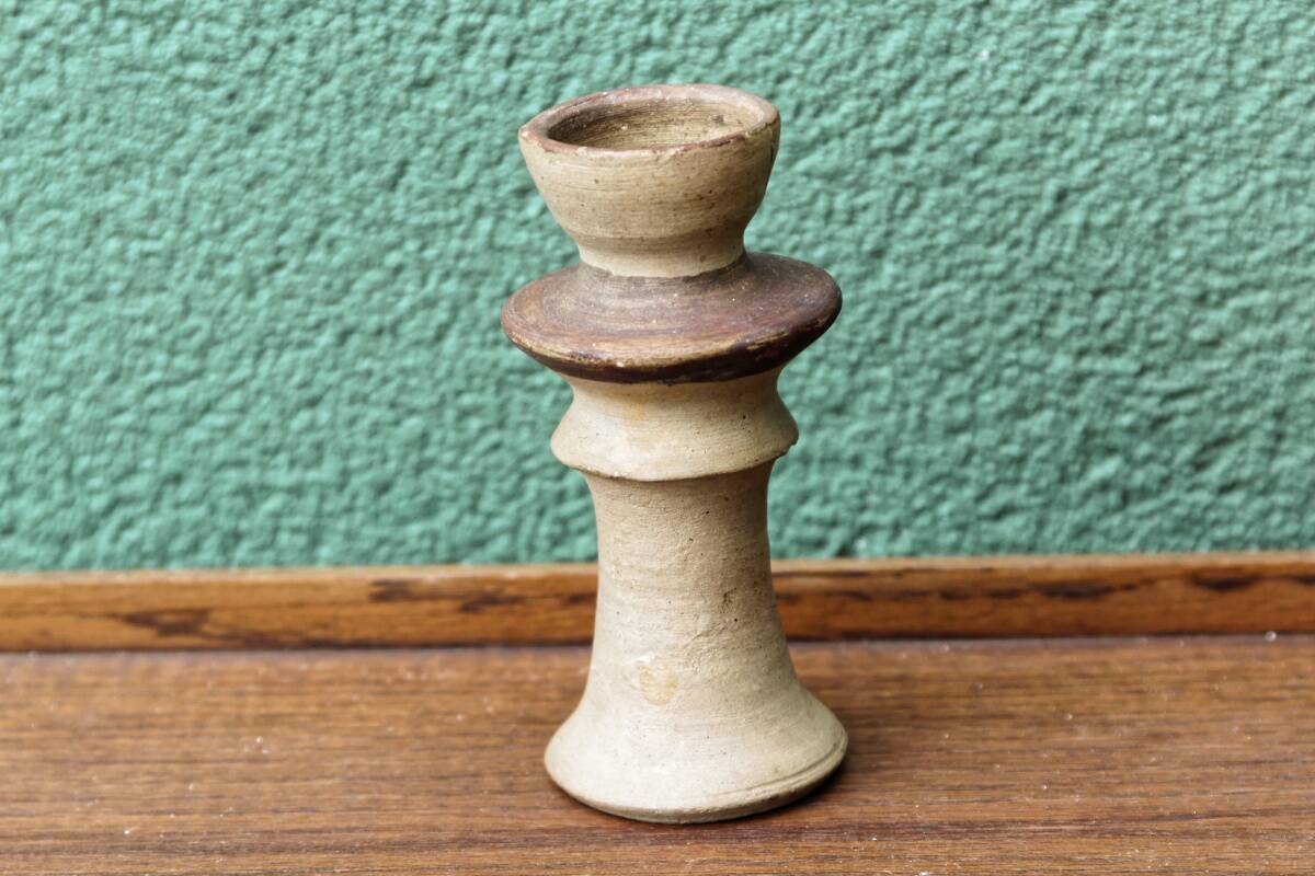 Terracotta candle holder signed Jean Paulet
