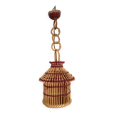 Vintage wicker cage pendant light
