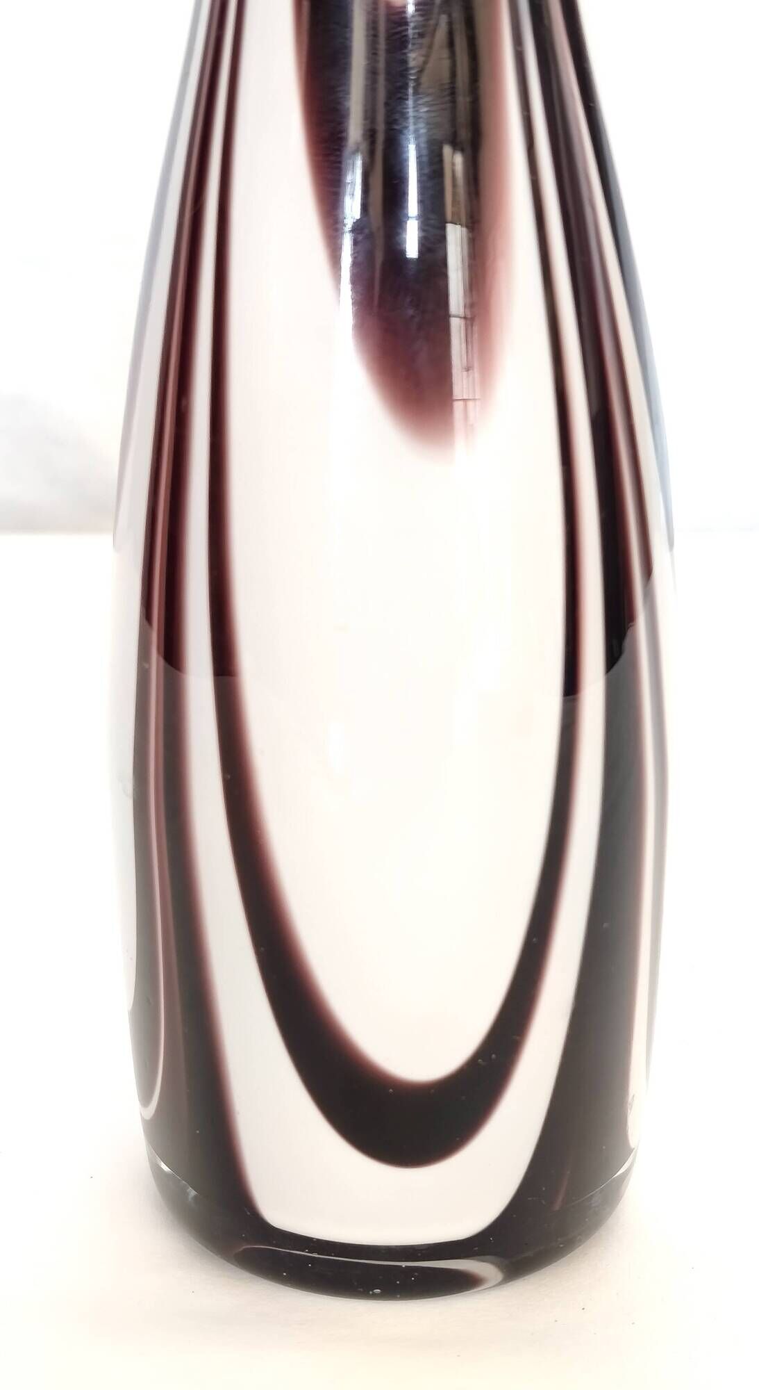 Purple and White Murano Glass Vase “Wave” by Carlo Moretti, Italy 1970s