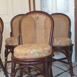4 bamboo and cane chairs