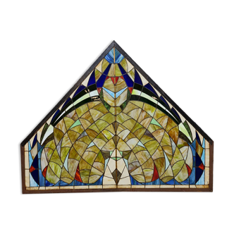 Midcentury stained glass church window kerkraam ‘Colourful pride’