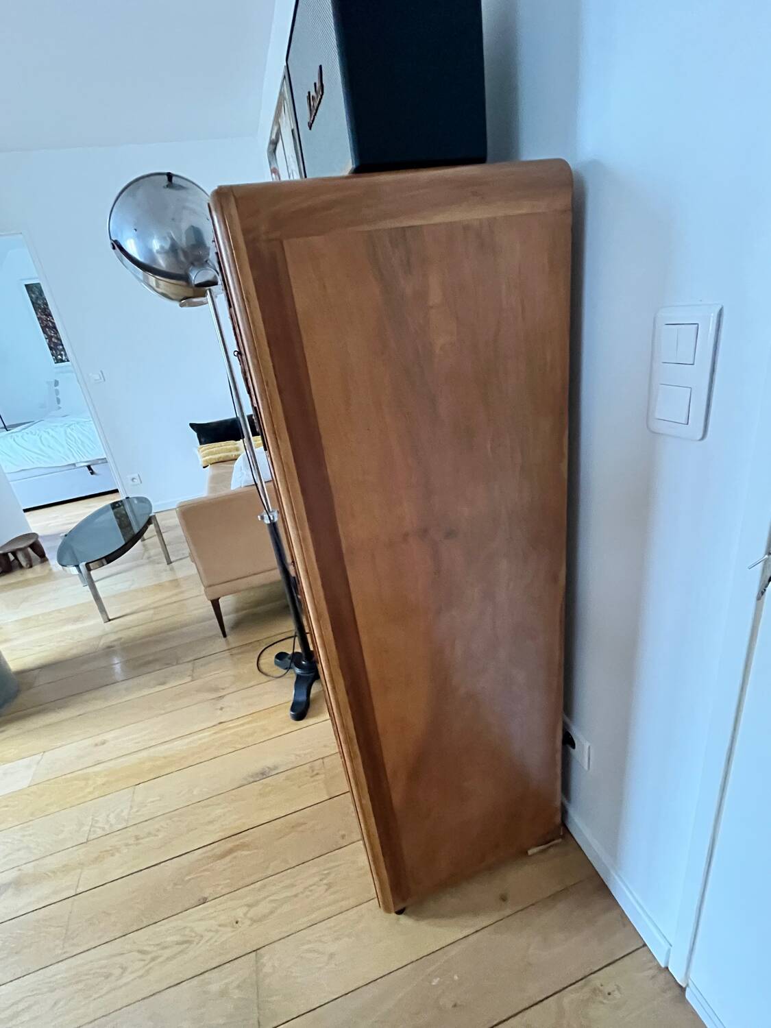 Art deco burl python walnut storage unit