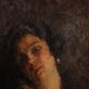 19th century Italian Impressionist female portrait painting