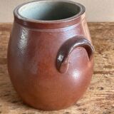 Eared olive pot in brown sandstone