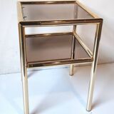 Brass and glass end table from the 70s